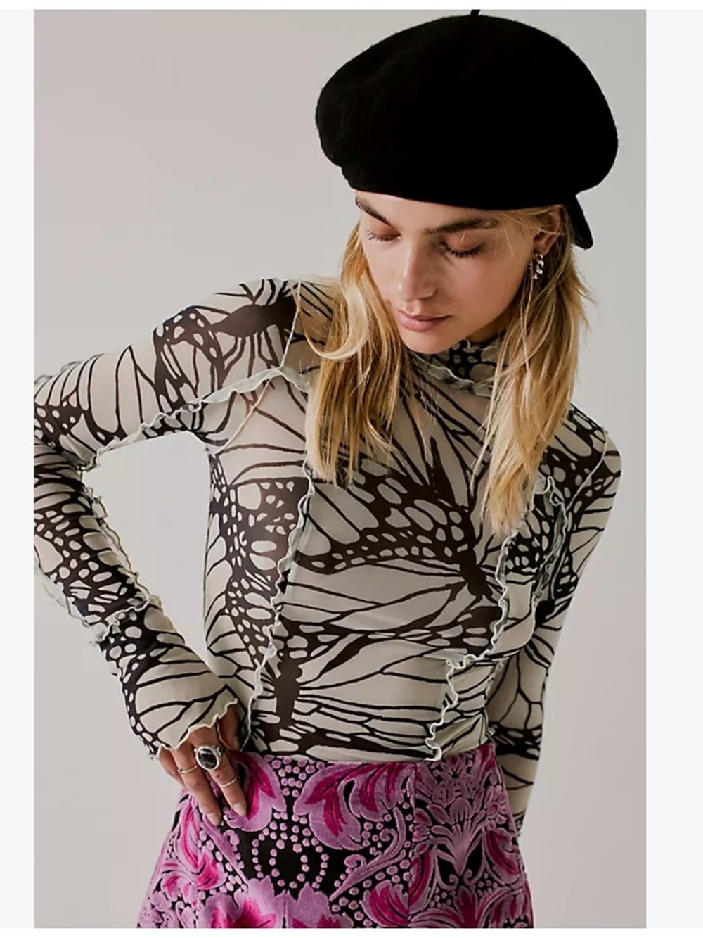 FP x Anna Sui Charlie Printed Mesh Top